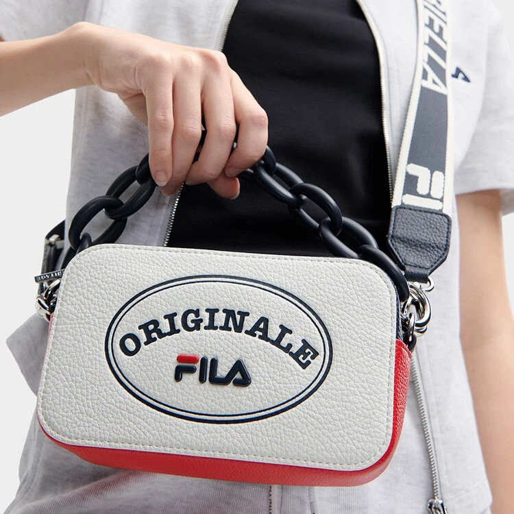FILA Polyurethane PU Synthetic Leather Box Bag, Shoulder Bag, Crossbody Bag Extra Small Women's