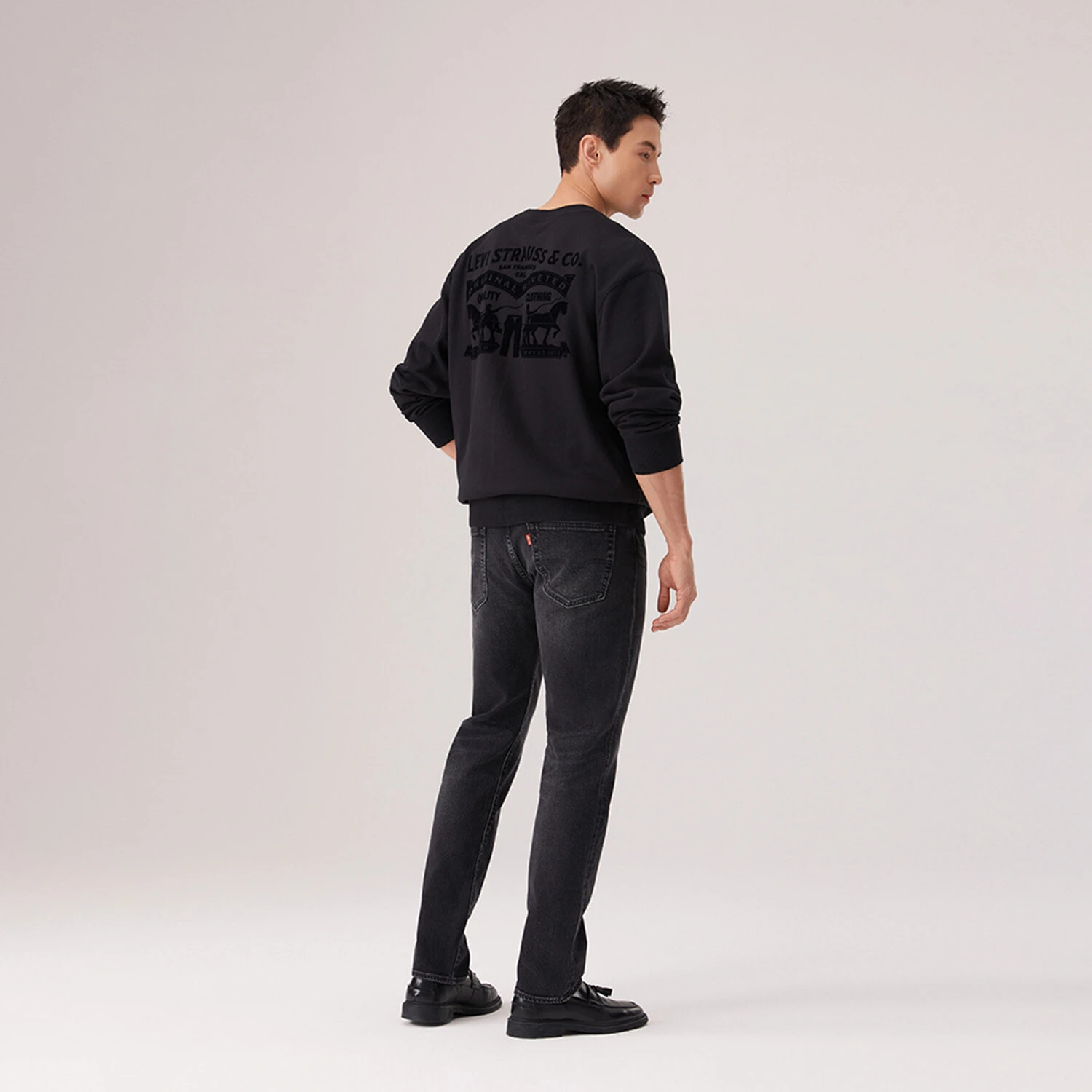 Levis Year Of The Horse Collection Sweatshirts Unisex Black Crew Neck Moderate