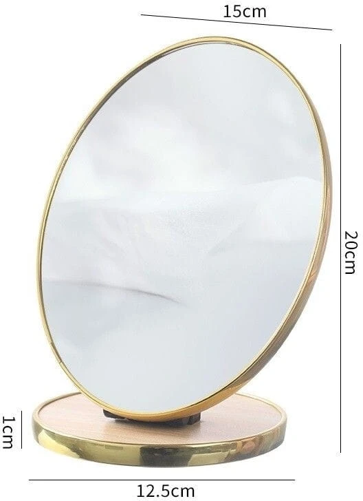 Kosmetik-Tischspiegel L18, oval, goldfarben - Ecarla