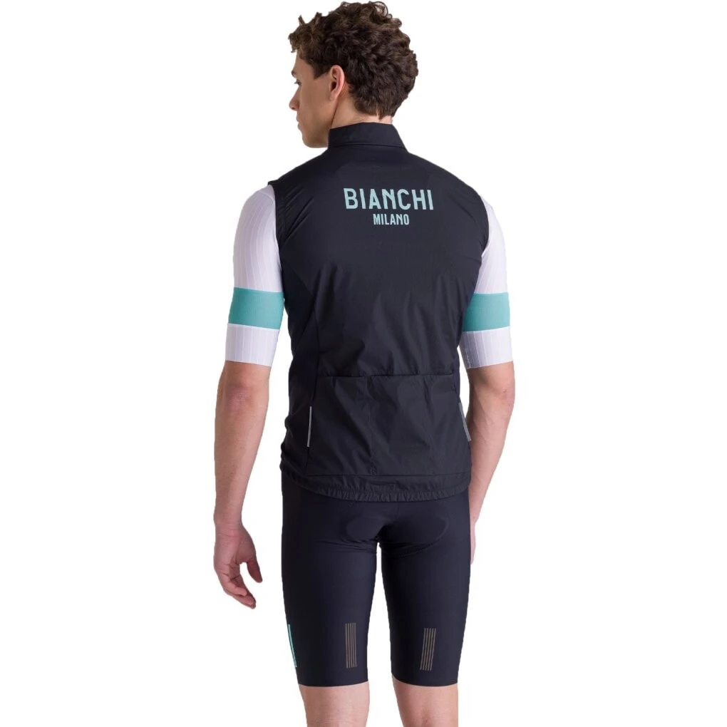 Santini Bianchi Milano Windshell Wind Vest Unisex BI54575BWSHEL - black NE