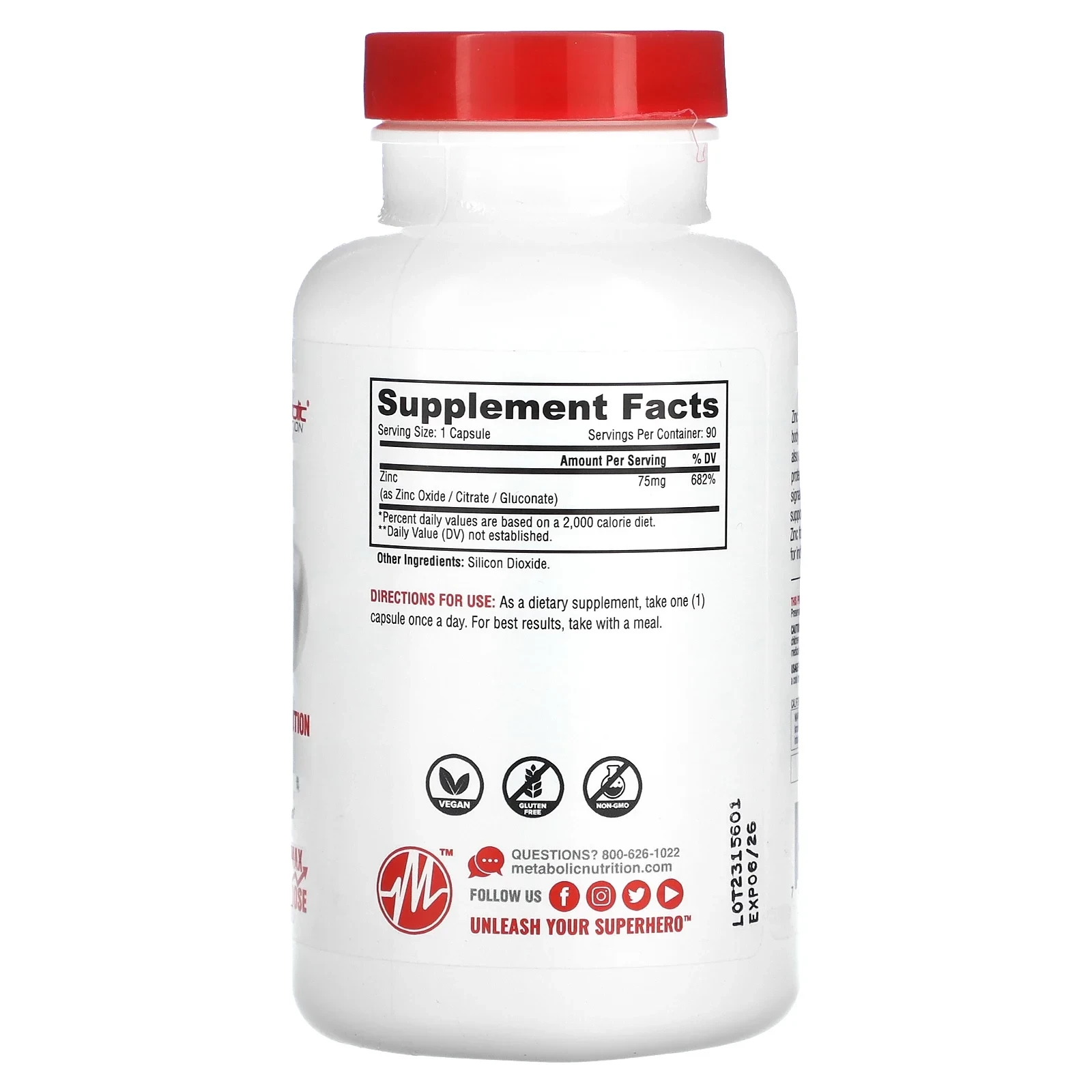 Zinc, 90 Capsules