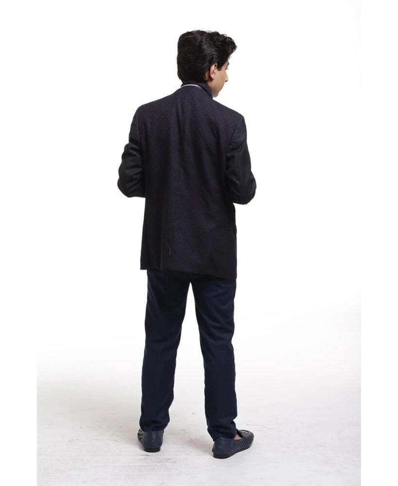 Elie Balleh toddler Navy Slim Fit Diamond Dots Blazer