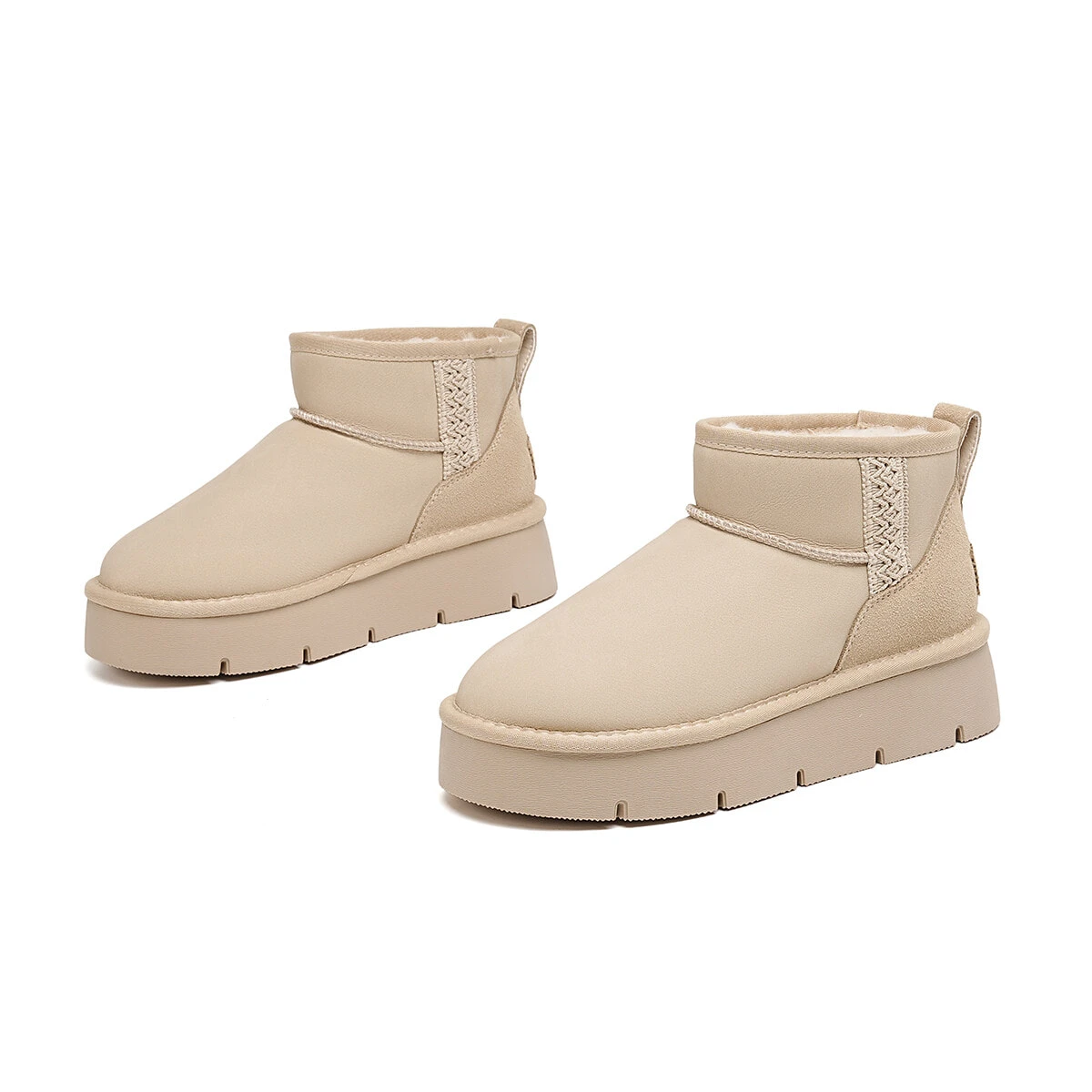 EBLAN Short Snow Boots Women's Apricot
