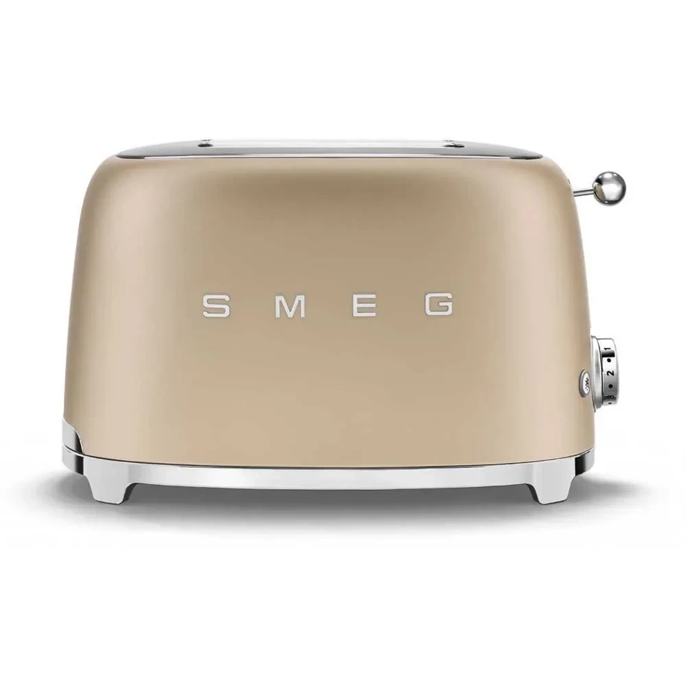 SMEG toaster TSF01CHMEU (Champagne) - 2 slice(s) - Gold - Plastic - Stainless steel - Buttons - Level - Rotary - China - 950 W