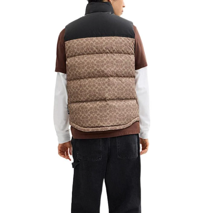 COACH FW24 Vest Men's Brown Yellow