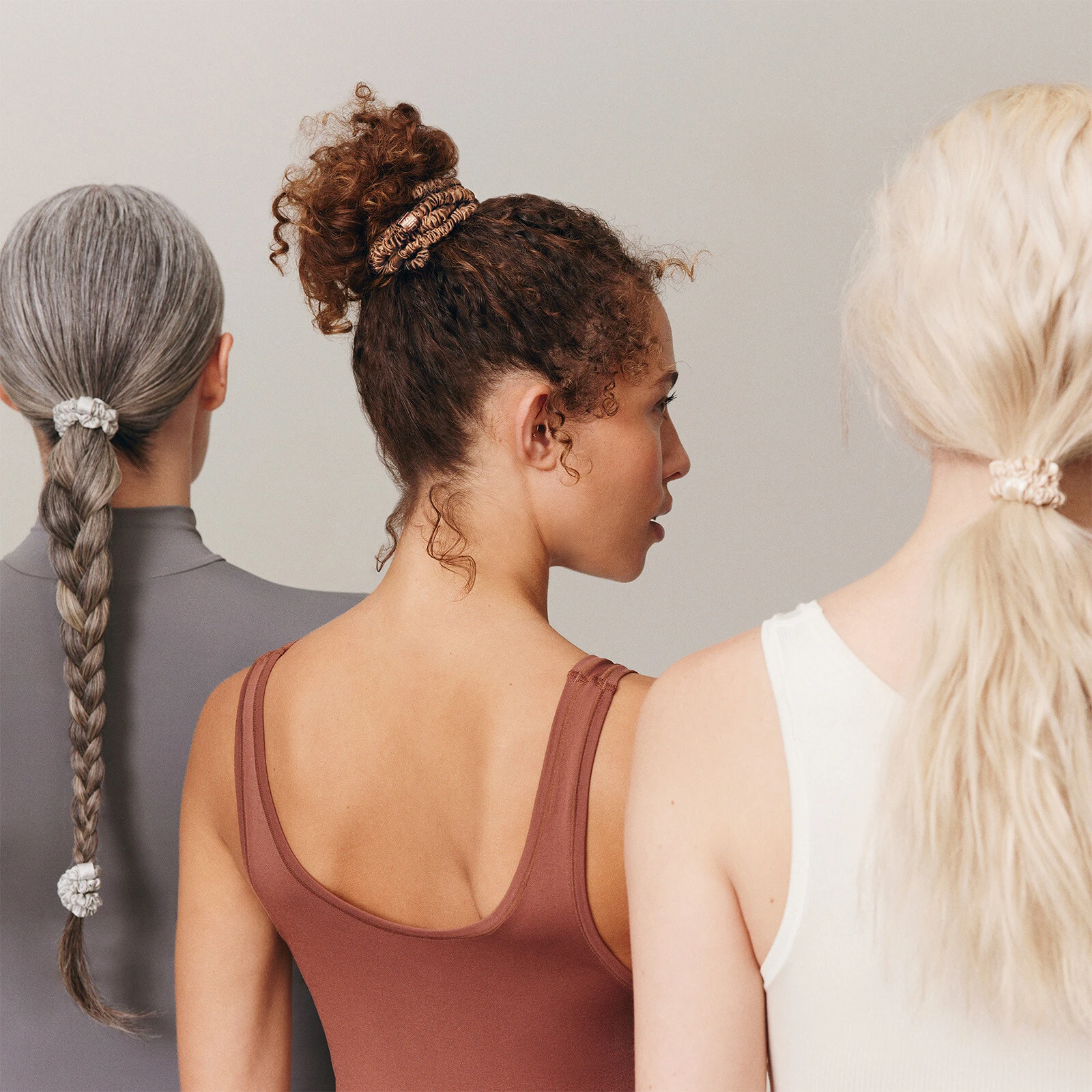 Slip Pure Silk Skinny Scrunchies - White