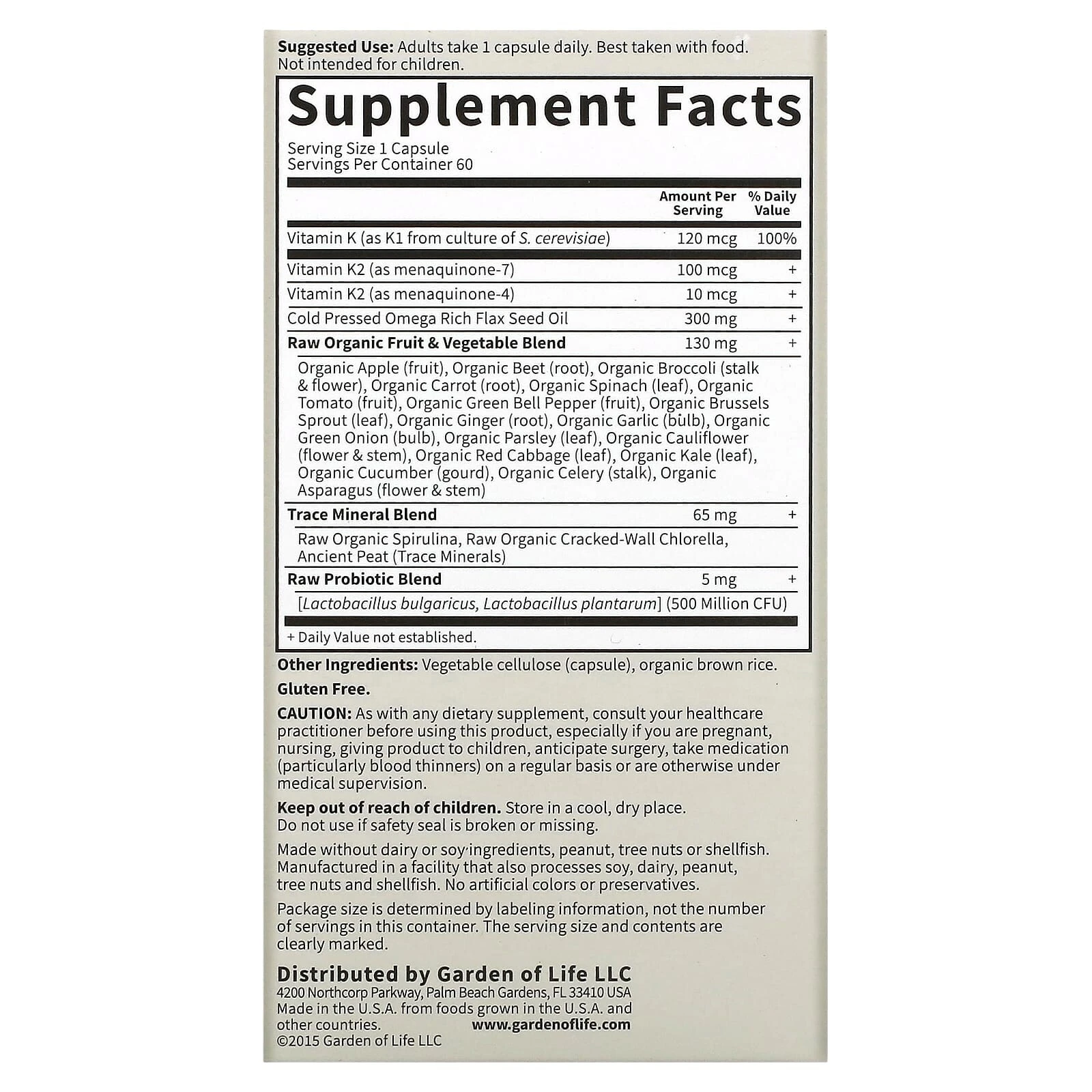 Vitamin Code, RAW K-Complex, 60 Vegan Capsules