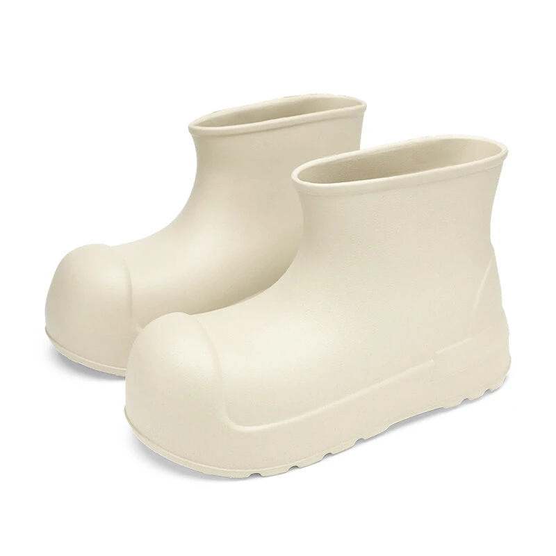 DAXIXIANSEN Rain Boots Women's Mid top Brown/Beige Yellow/Black/Red