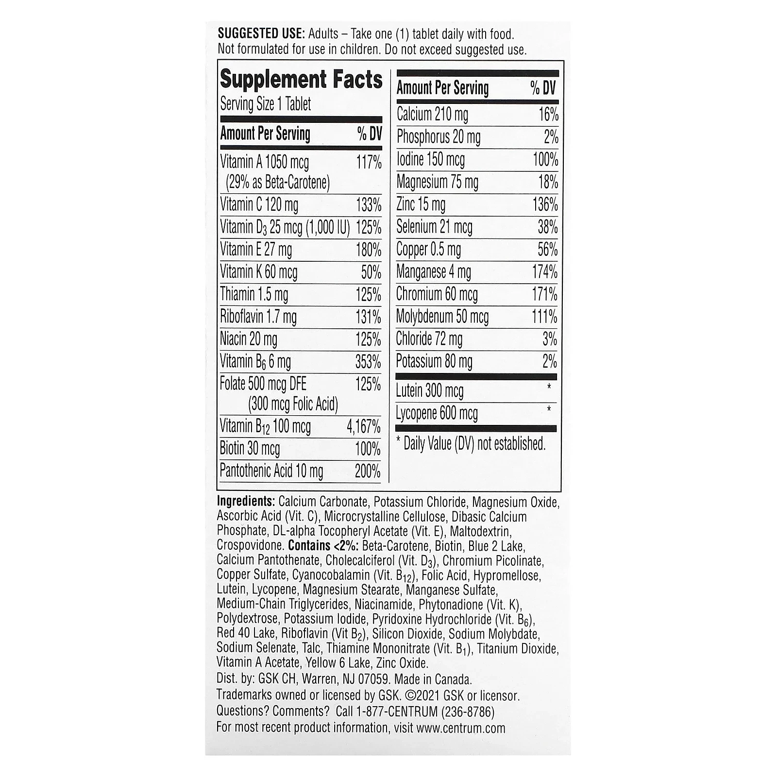 Silver Men 50+, 100 Tablets