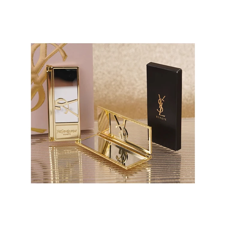 SAINT LAURENT Premium Gold Portable Makeup Mirror Makeup Tool Foldable Mirror
