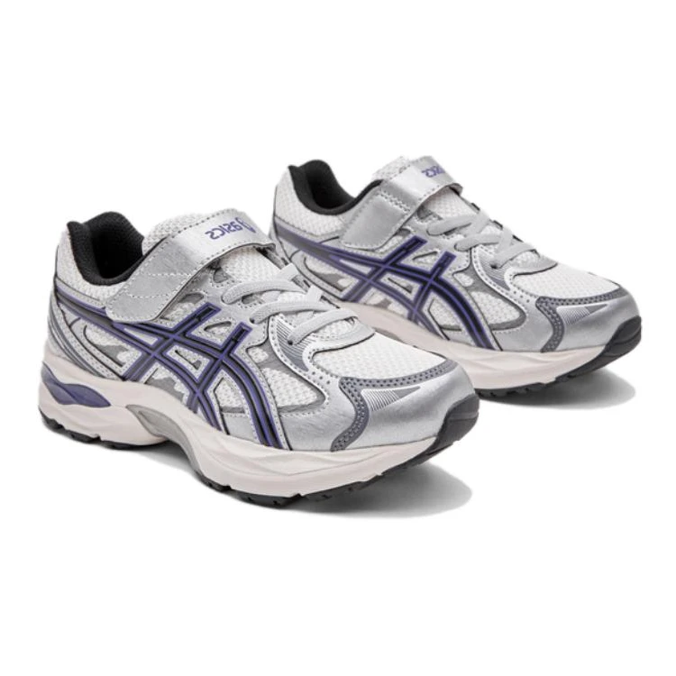 ASICS Abrasion Resistant Rebound Breathable Support Low top Kids' Running Shoes White Purple Kids'