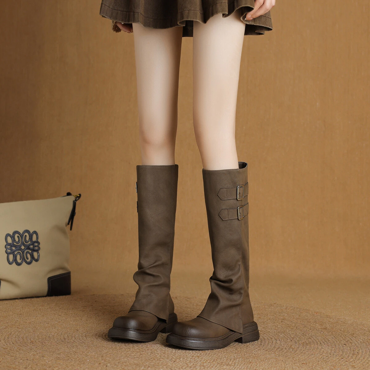 SAFIYA Knee high Boots Women's Black/Brown
