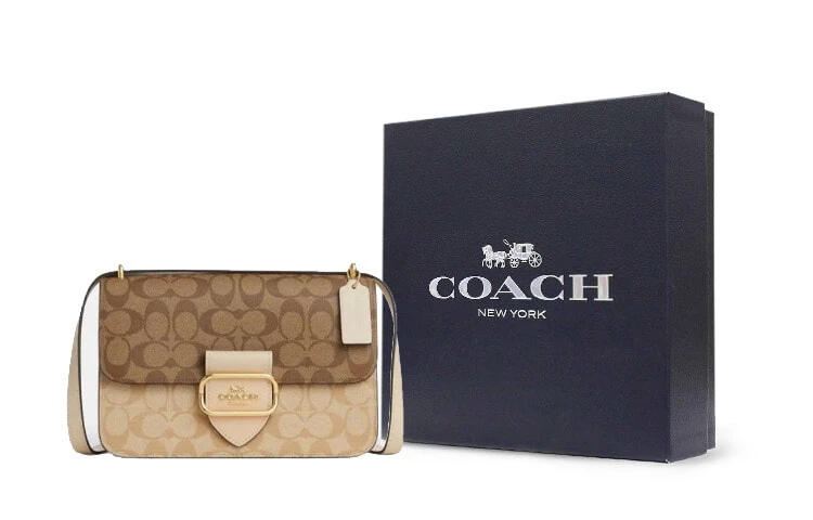 COACH Large Morgan 26 Square Crossbody In Blocked Signature Canvas