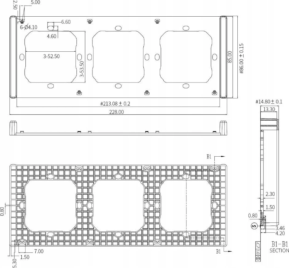 SONOFF Rahmen für Schalter M5 80 dreifach 3-fach M5-3C-80-FW