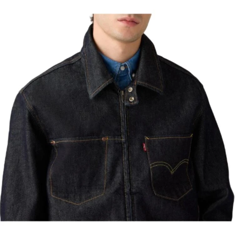 Levis zip-front patch-pockets denim jacket