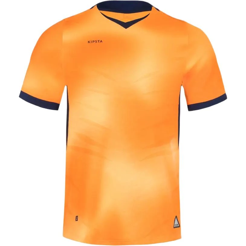 DECATHLON Soccer Jerseys Men's Apricot Orange/Fluorescent Light Orange/Gray Blue