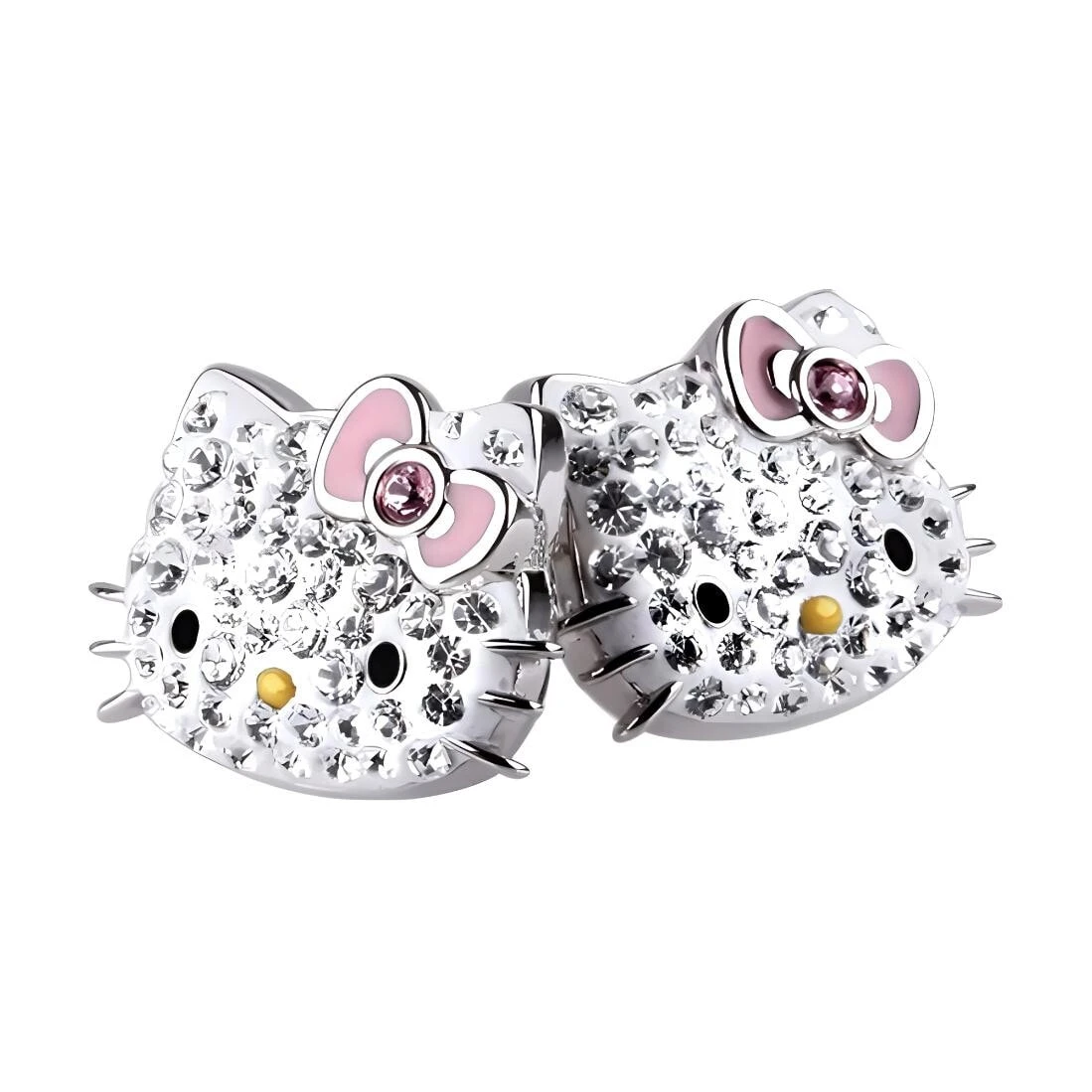Swarovski Artificial Crystal Cat Head Stud Earrings Women's