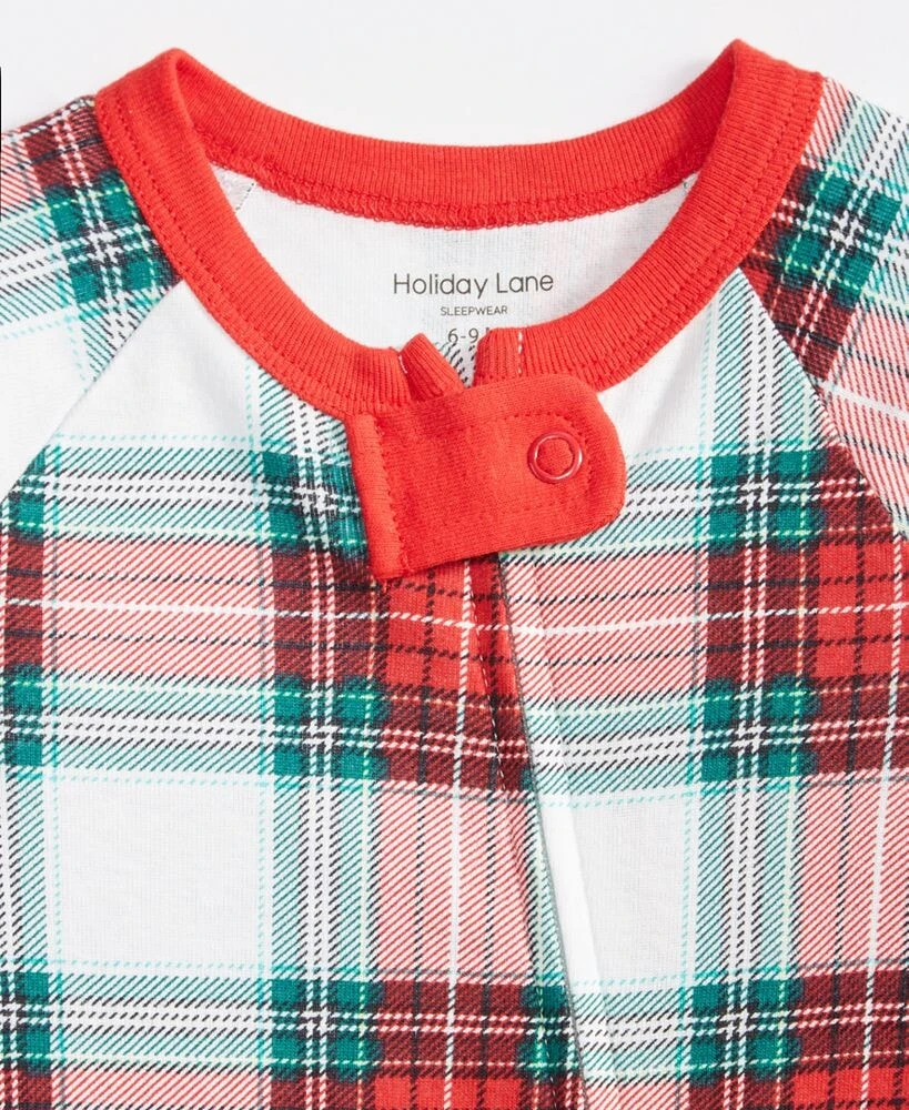 Holiday Lane baby Merry Plaid Cotton Coverall, Macy's Exclusive