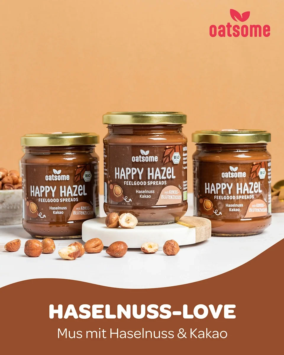 Haselnussmus, "Happy Hazel" Feelgood Spreads, Haselnuss Kakao, 200 g