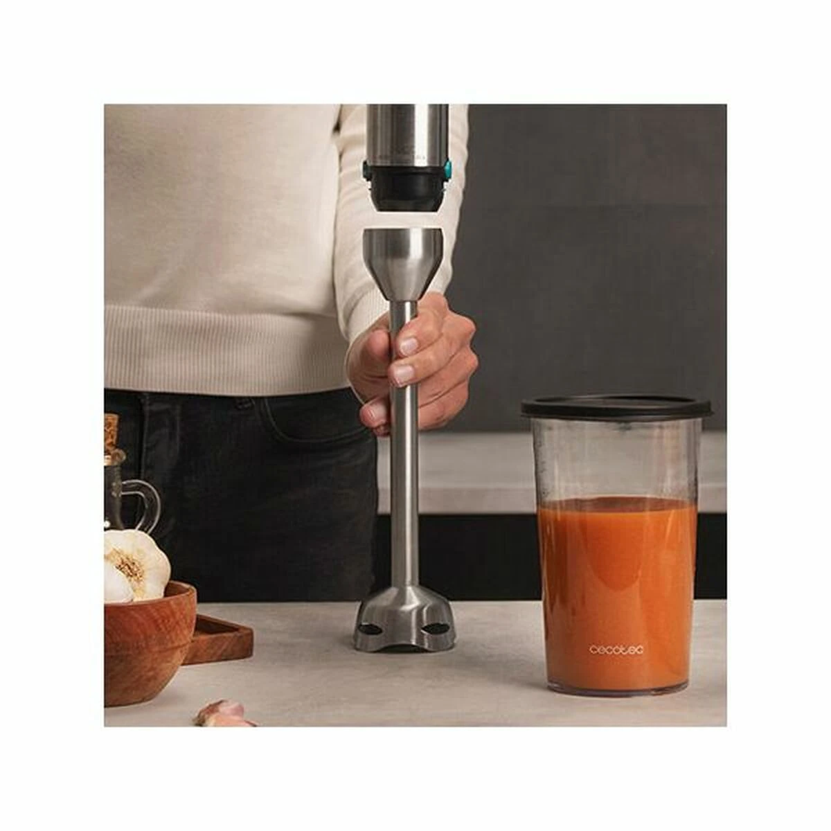 Hand-held Blender Power TitanBlack 1500 XL PerfectCream & Crush Cecotec 1500 W
