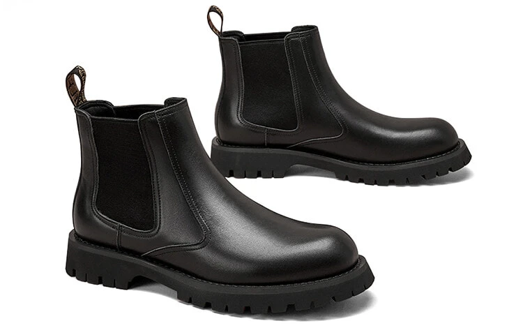 Beau Today Cow Leather Chelsea Boots Men's Black