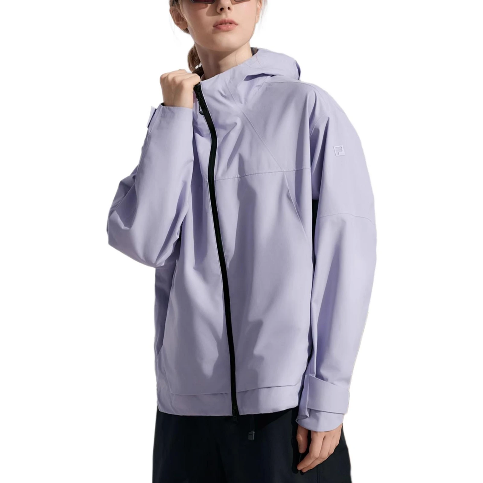 FILA Fitness Water-Resistant Windproof Breathable Wear-Resistant Rainproof Windbreaker Jacket Unisex Soft Matte Purple