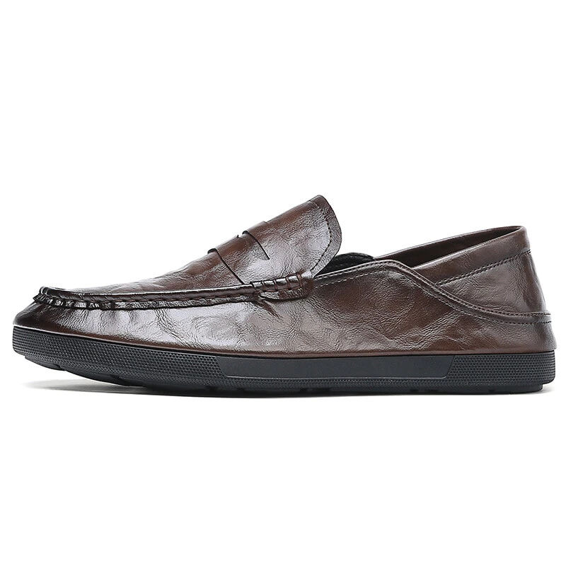 MODENGPAN Gommino Loafers Men's Black Brown