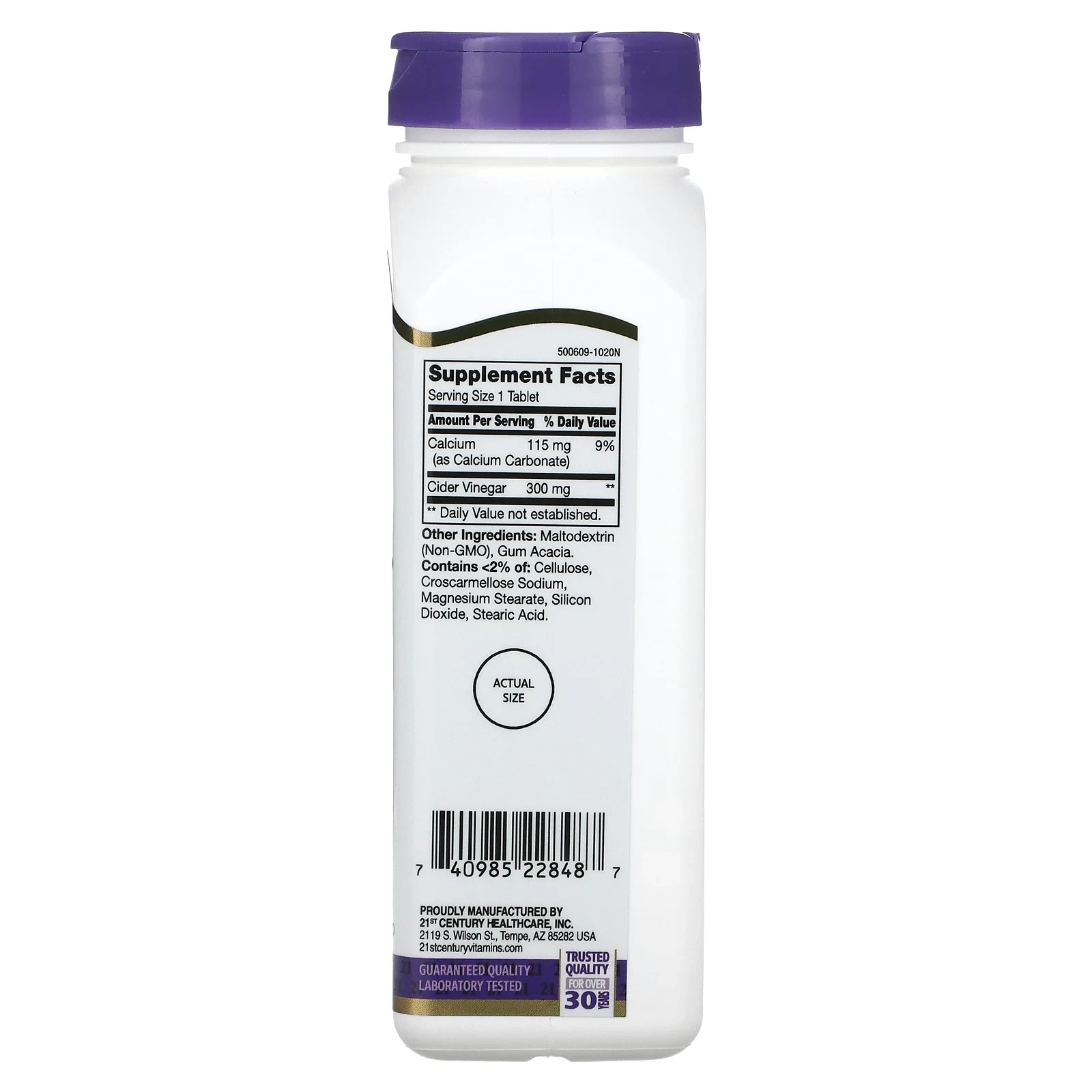 Apple Cider Vinegar, 300 mg, 250 Tablets