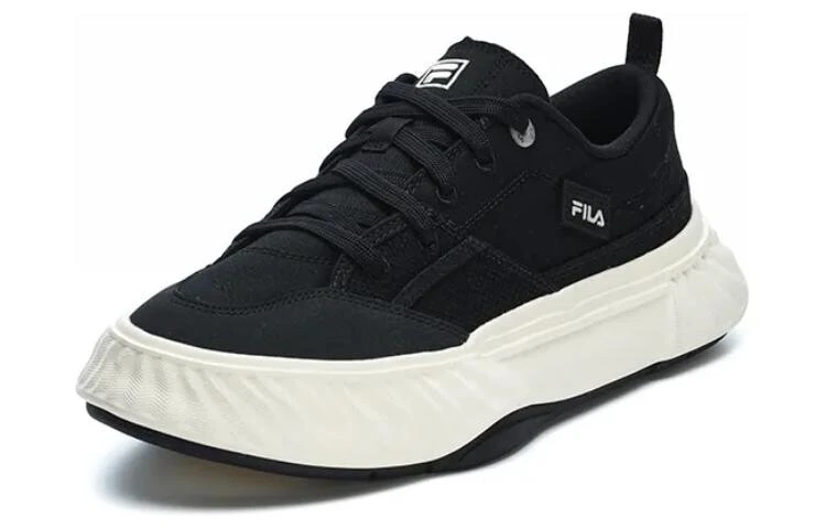 FILA Canvas Low NonSlip Durable Shoes 'Black White'