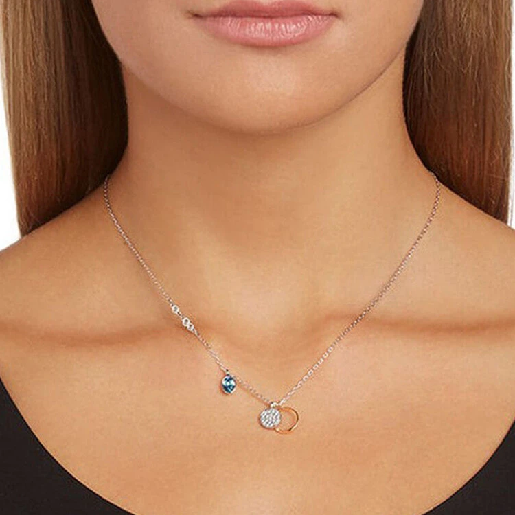 Swarovski Duo Circle Necklaces Women's Silver