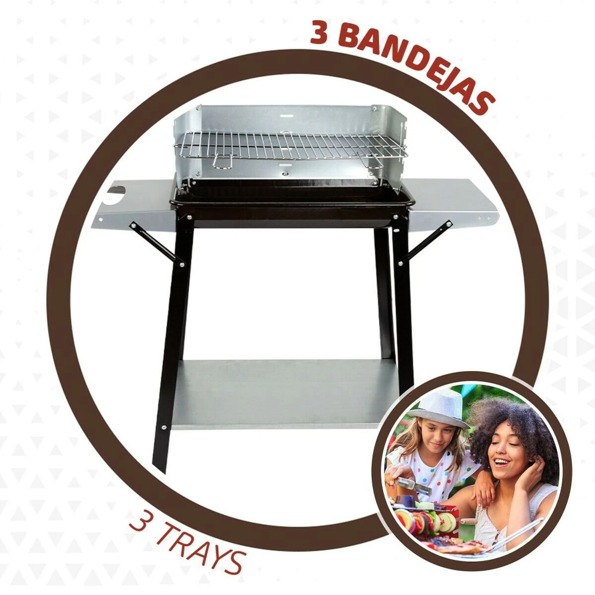 AKTIVE Holzkohlegrill 90x32x85 cm