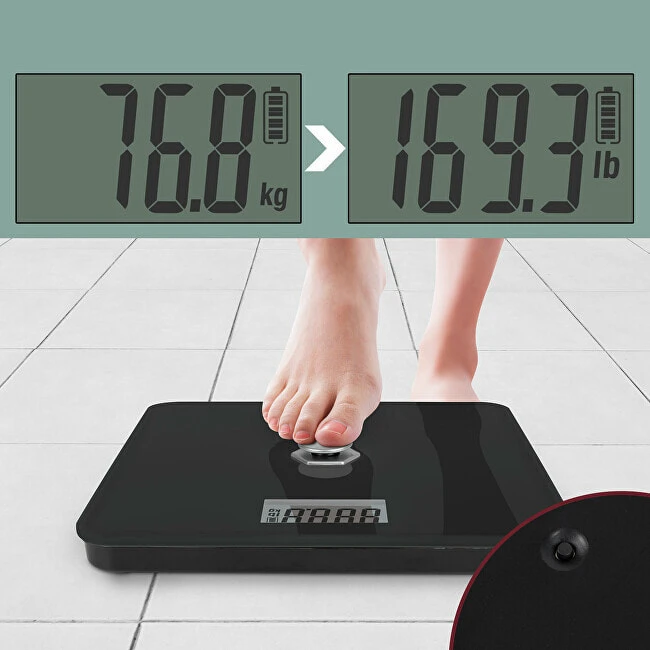 Ecological kinetic personal scale black (bez baterií) PW 3112