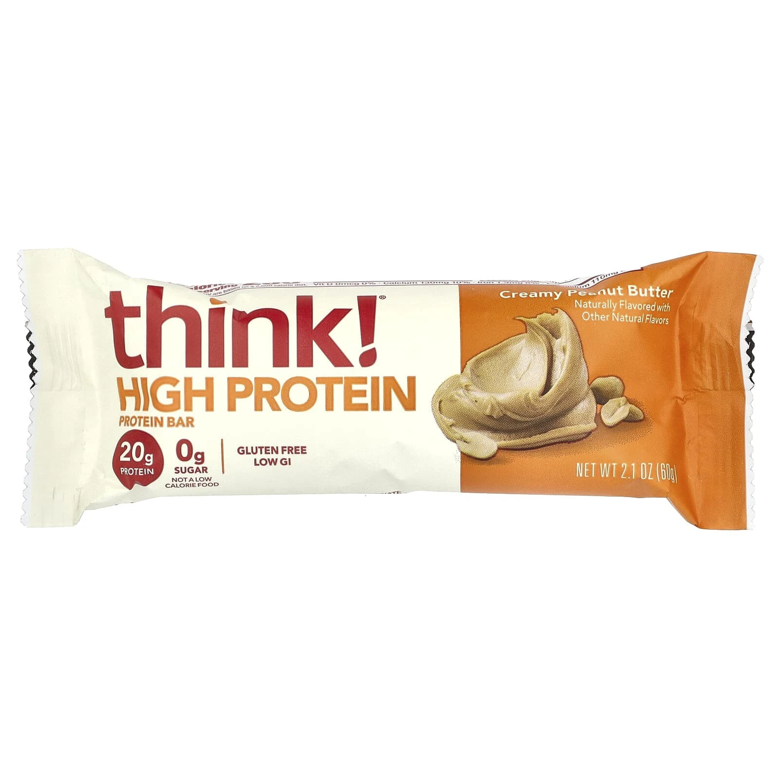 High Protein Bars, Creamy Peanut Butter, 5 Bars, 2.1 oz (60 g) Each