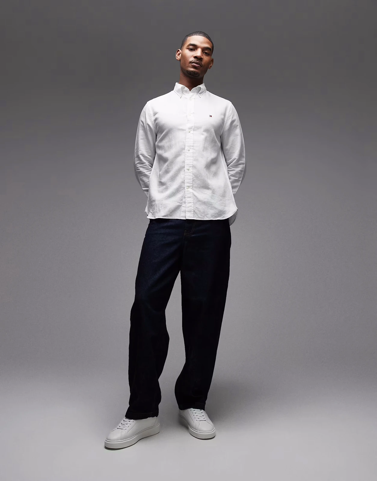 Tommy Hilfiger linen blend shirt in white