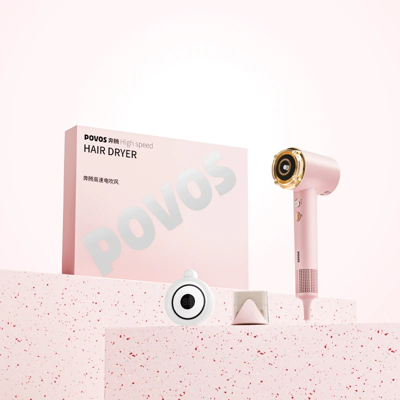 POVOS High Speed Hair Dryers 1600W Low Noise, Quick Dry 200 Million Negative Ion Hair Care H100