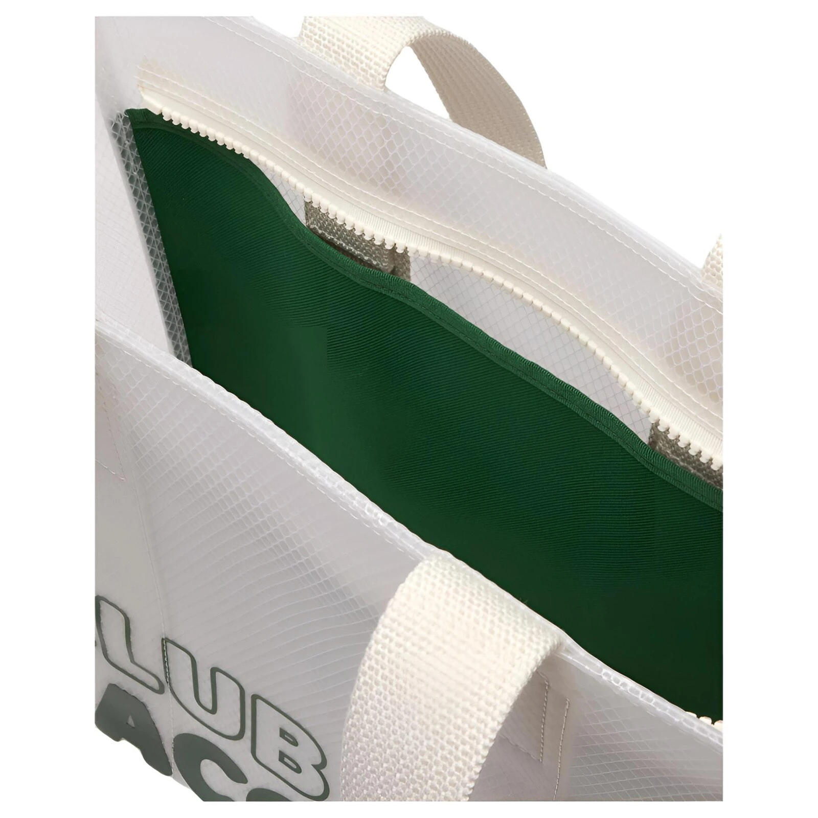 LACOSTE Polyurethane Tote Bag Shopping Bag Handbag Regular Unisex Transparent