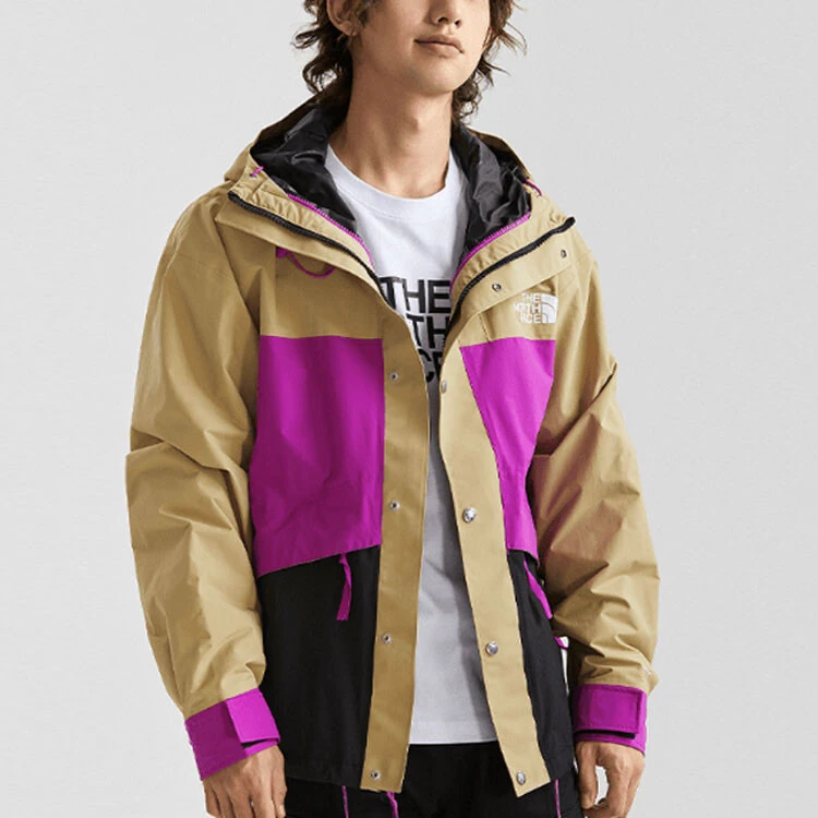 THE NORTH FACE Outdoor Hiking Waterproof, Windproof, Breathable, And Abrasion Resistant Windbreaker Jacket Men's Khaki