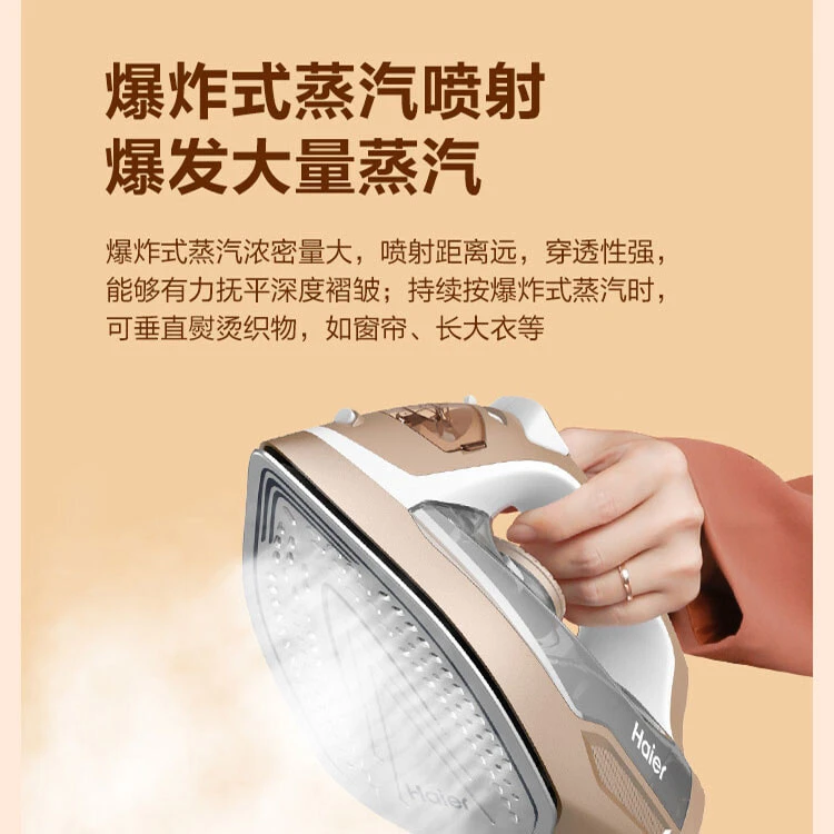 Haier Handheld Garment Steamers Electric Iron 2000W Steam Ceramic Soleplate Vertical Ironing Home Use Mini HY Y2028G