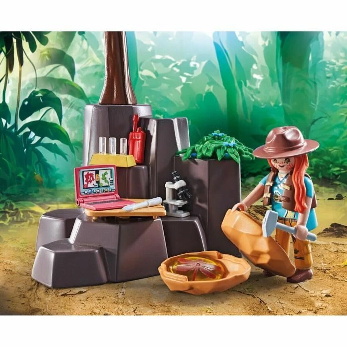 PLAYMOBIL Brachiosaurus mit Hovercraft-Figur