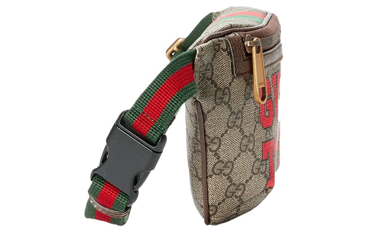 GUCCI Canvas Sling Bag Fanny Pack Regular Men's Ebony/Brown