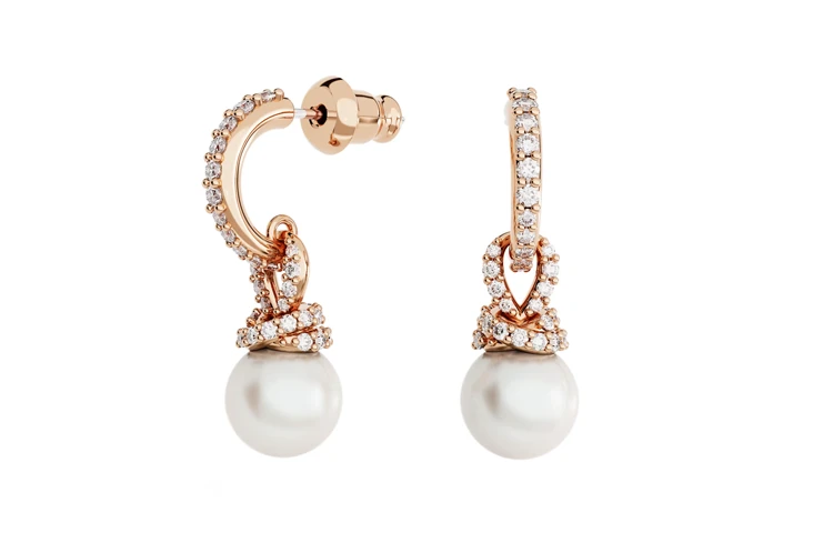 Swarovski Rose Gold Tone Plated Earrings Women's Rose Gold