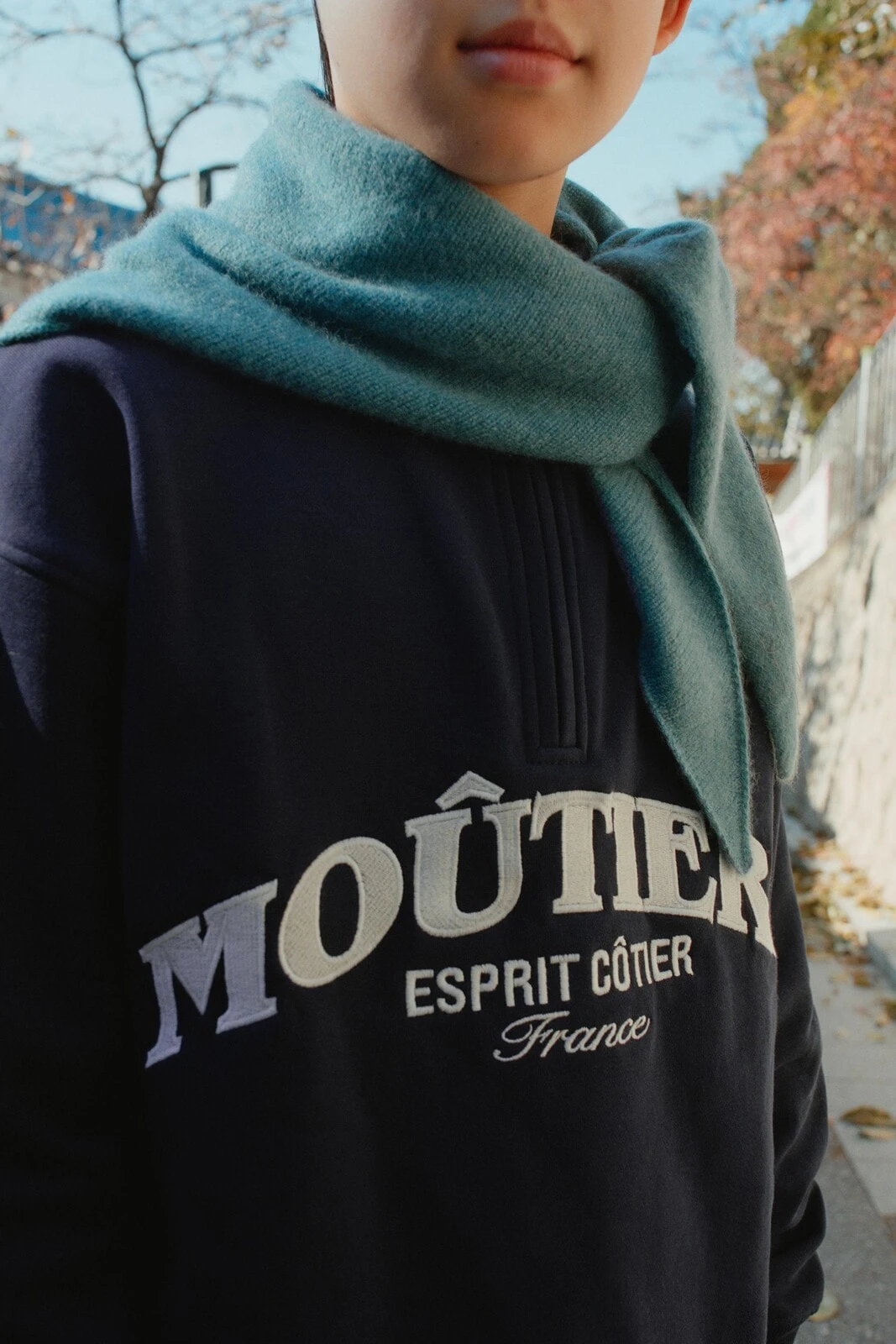 Embroidered slogan sweatshirt