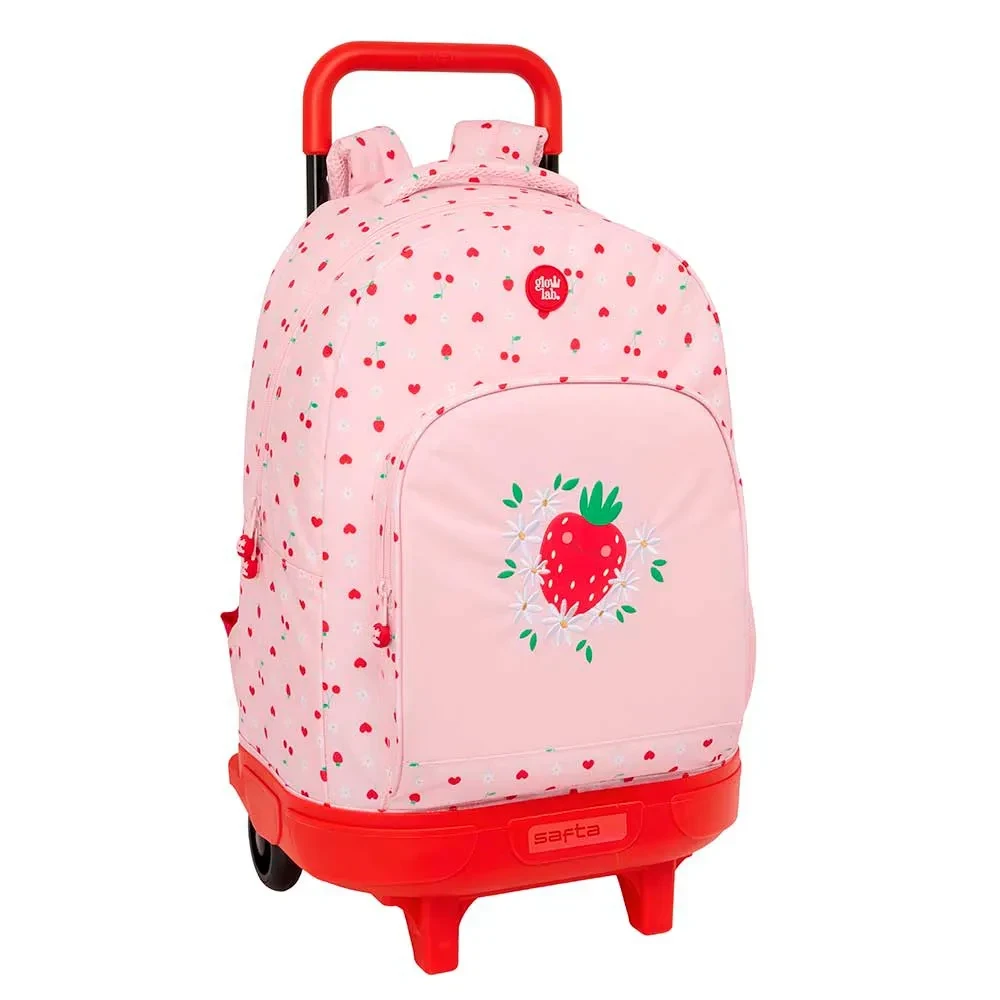 School Rucksack with Wheels Glow Lab Frutitas 33 x 45 x 22 cm