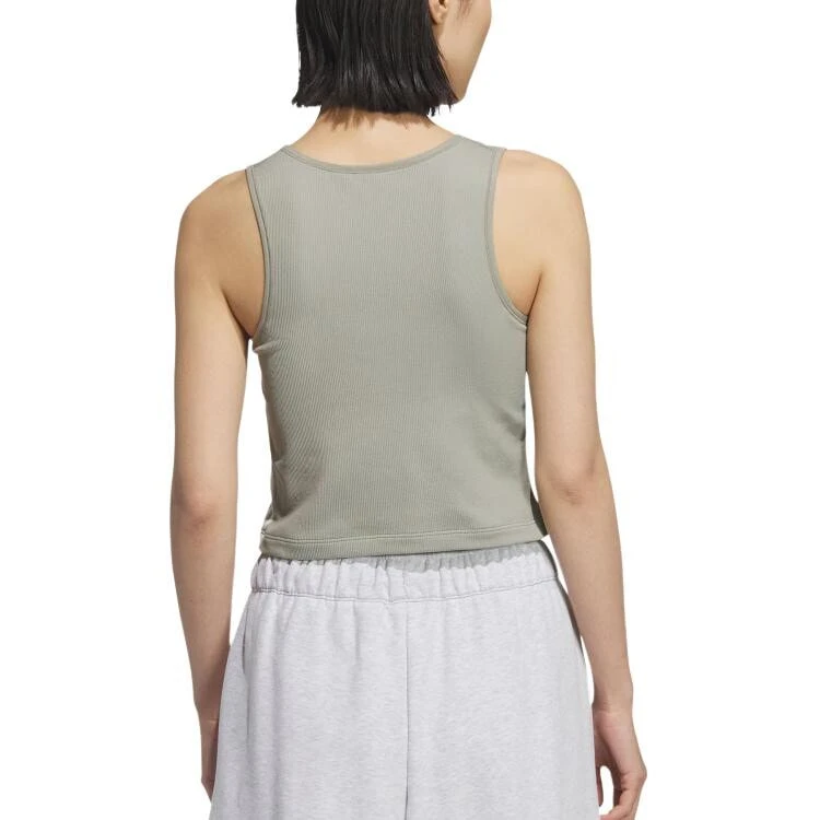 Adidas Originals 3 Stripes Sleeveless Sports Shirts Women's Pebble Silver Gray