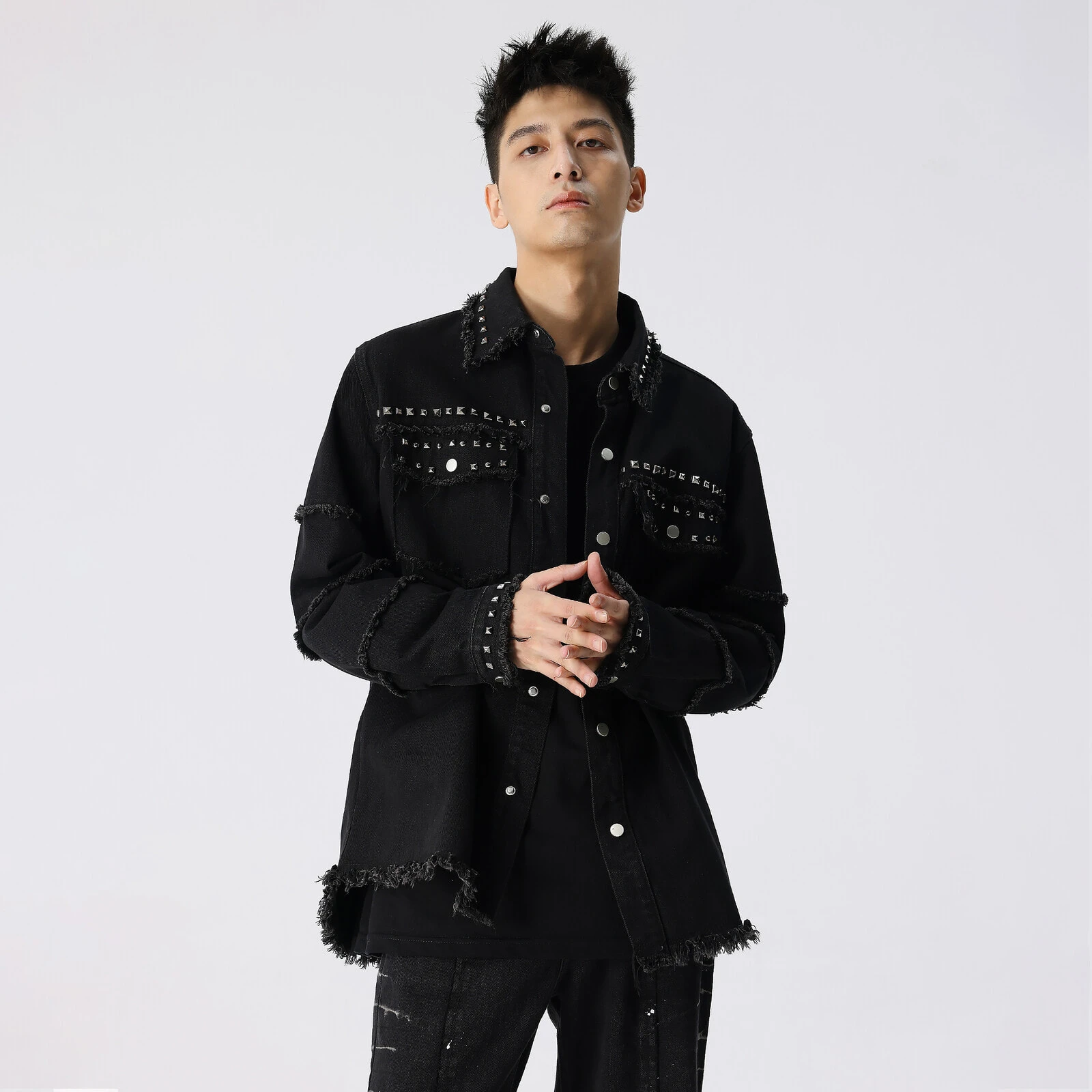 XINYINSU Denim Jacket Unisex Black