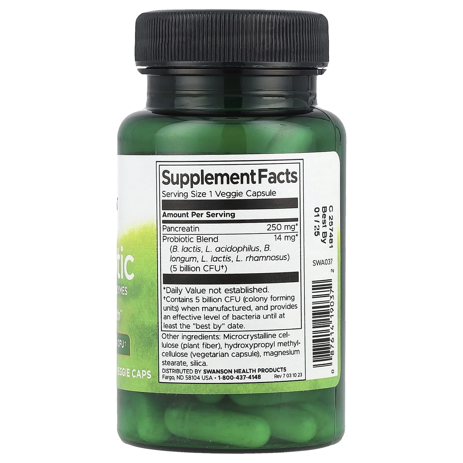 Probiotic With Digestive Enzymes, 5 Billion CFU, 60 Veggie Caps