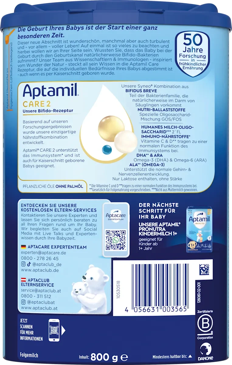 Folgemilch 2 Care nach dem 6. Monat, 800 g
