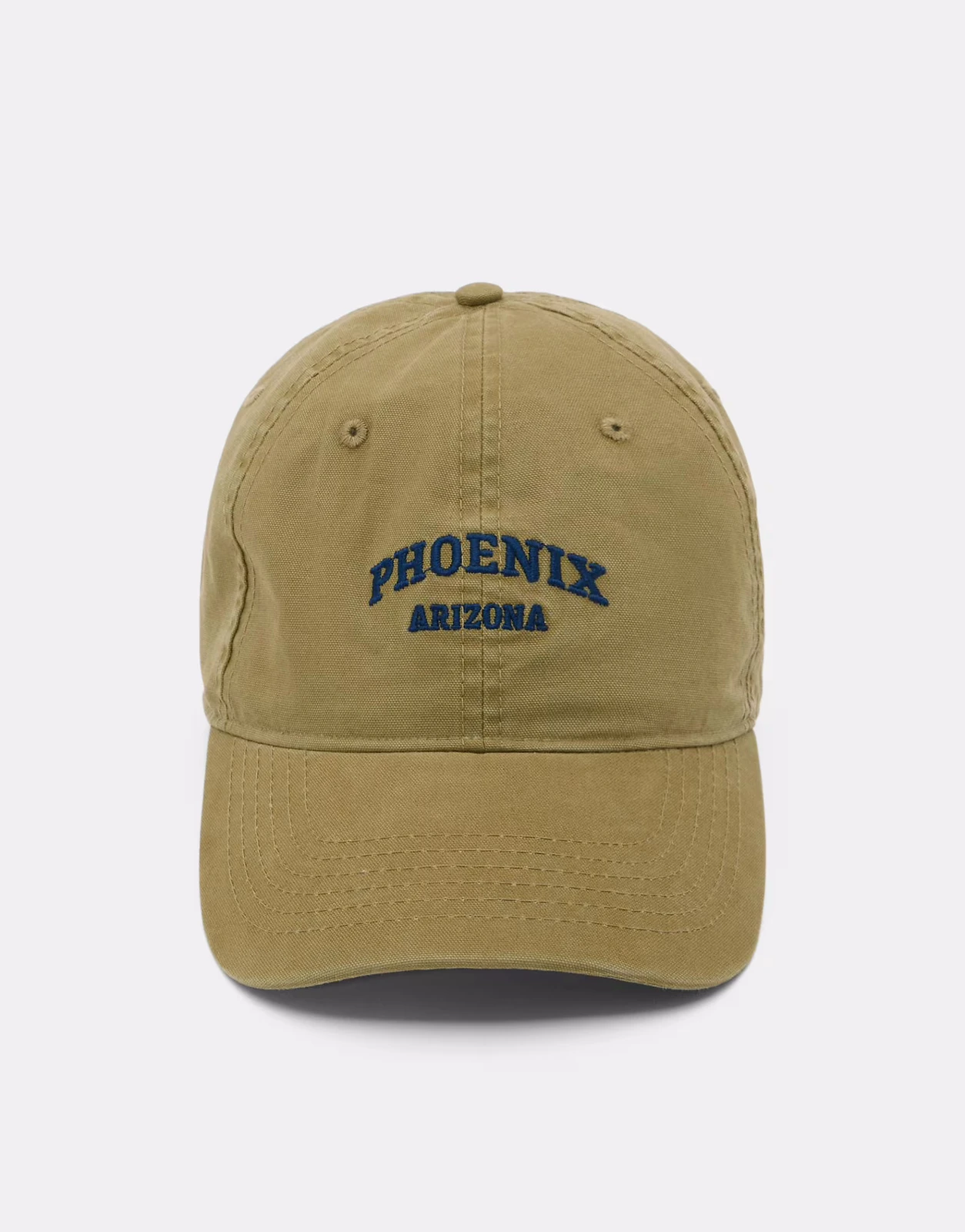 Pull&Bear – Kappe in Grün mit „Phoenix“-Stickerei