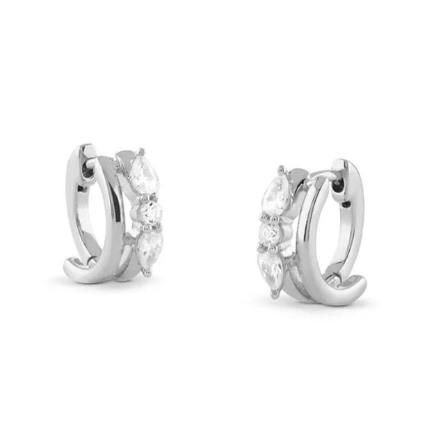 Stunning round earrings with cubic zirconia Nuances JSBE04520JWRHT/U