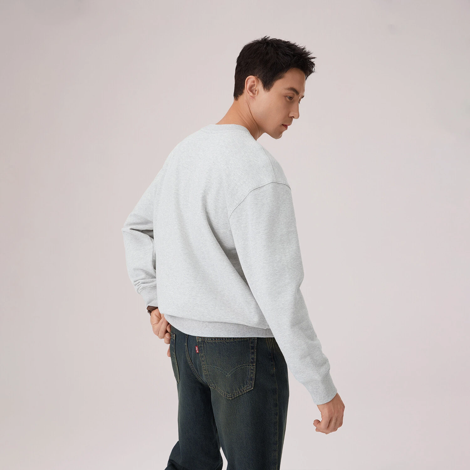 Levis Sweatshirts Unisex Gray Crew Neck Moderate